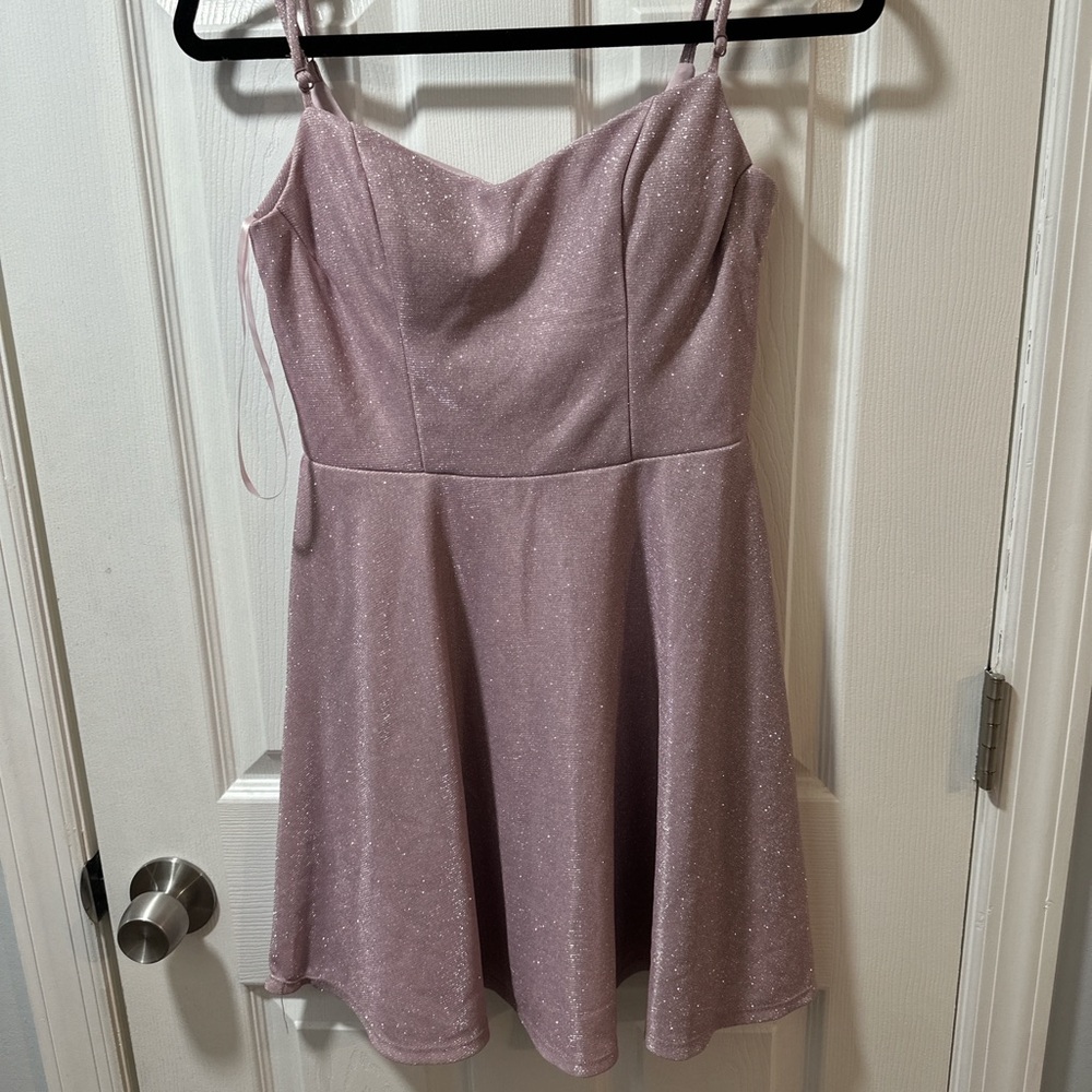 Sparkling Pink Spaghetti Strap Dress
